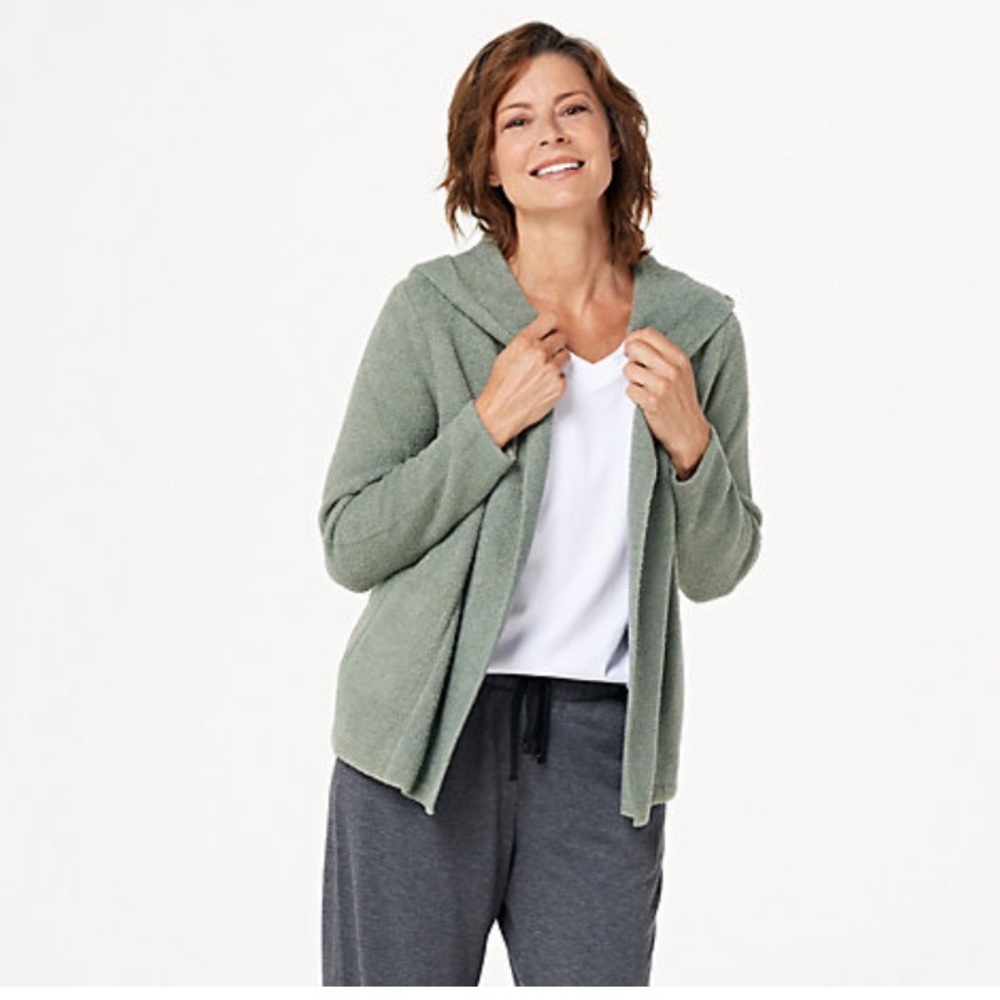 Barefoot Dreams CozyChic Lite Double Knit Hooded Cardi